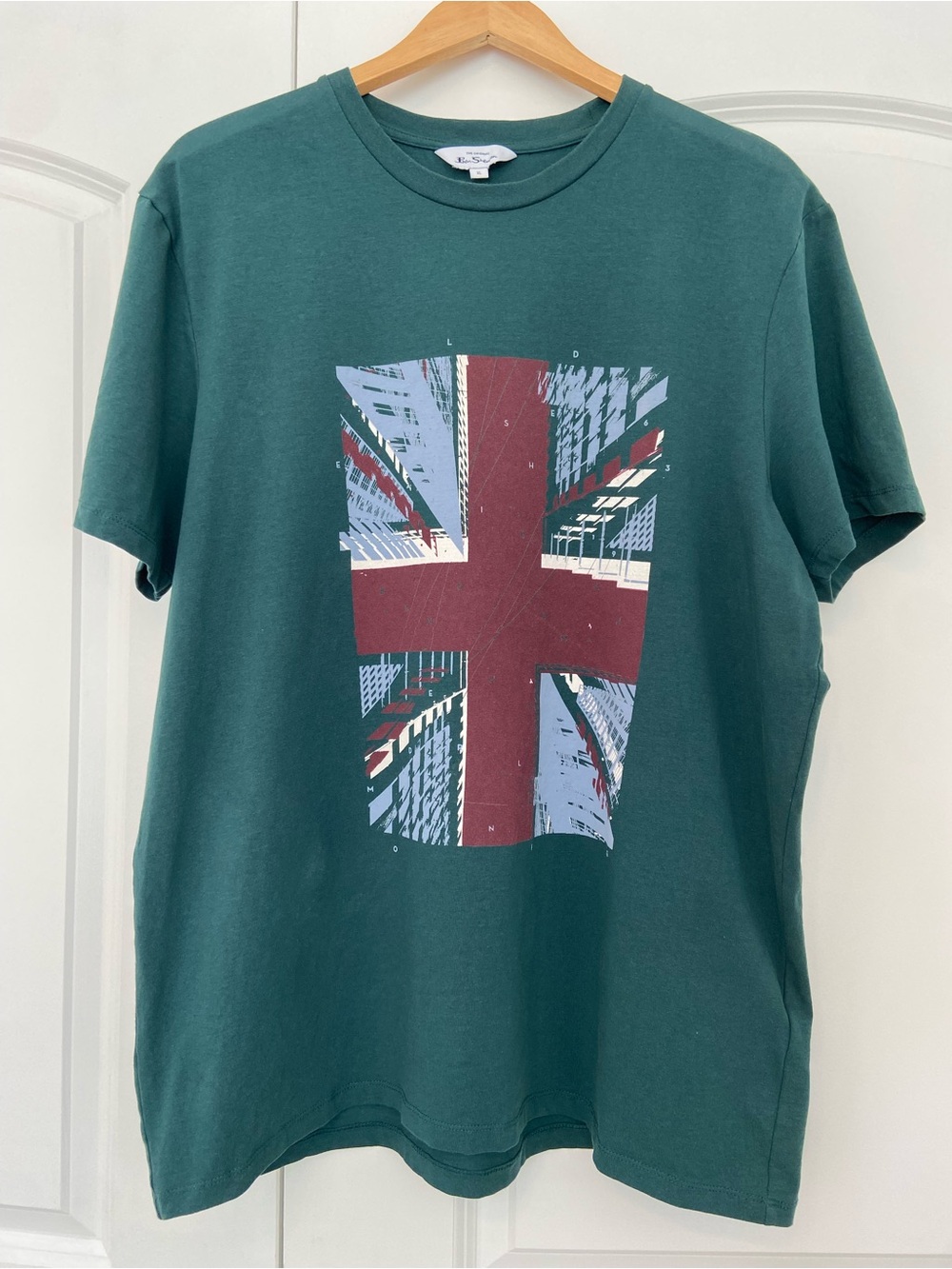 Ben Sherman XL British Union Jack Graphic Tee Mod Indie Teal Green T Shirt